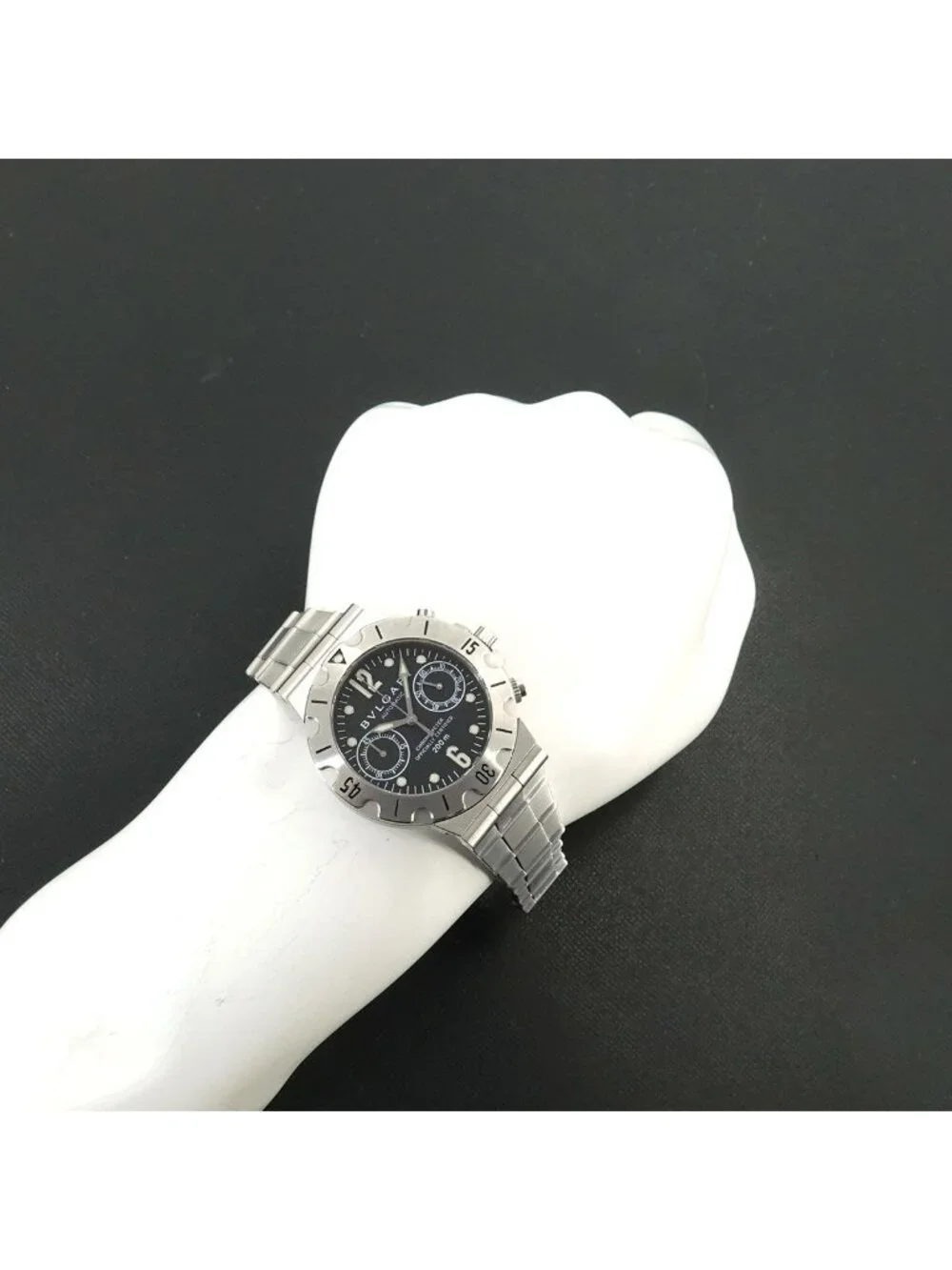 Bvlgari Diagono Scuba Chronograph Watch Black Automatic Winding
